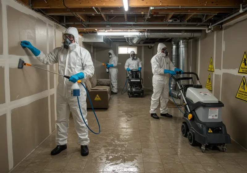 Basement Moisture Removal and Structural Drying process in Stony Prairie, OH